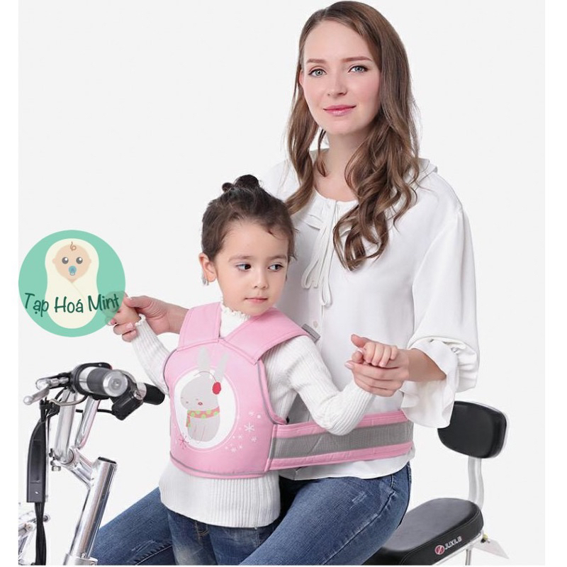 PASS Địu Cao Cấp BaByPark- Đai đi xe máy viền phản quang an toàn cho bé
