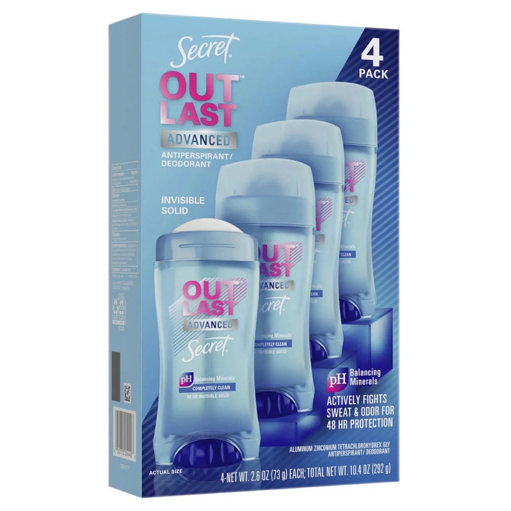 Lăn khử mùi Secret Outlast Advanced Antiperspirant Deodorant 2.6 oz 73g