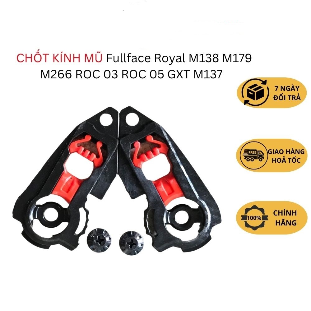 Phụ kiện thay thế chốt khoá kính mũ nón bảo hiểm Fullface Royal M138 .lật hàm M179. M266. ROC 03. ROC 05, M137 , mũ GRO