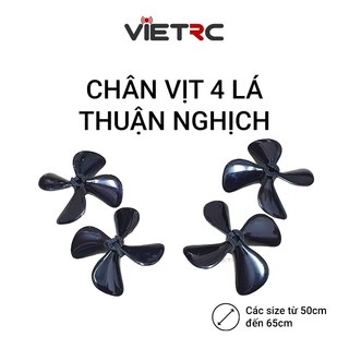 Cặp chân vịt nhựa 4 cánh (4 lá) thuận nghịch size 50mm/55mm/60mm/65mm trục 4mm/5mm cho tàu/cano điều khiển từ xa