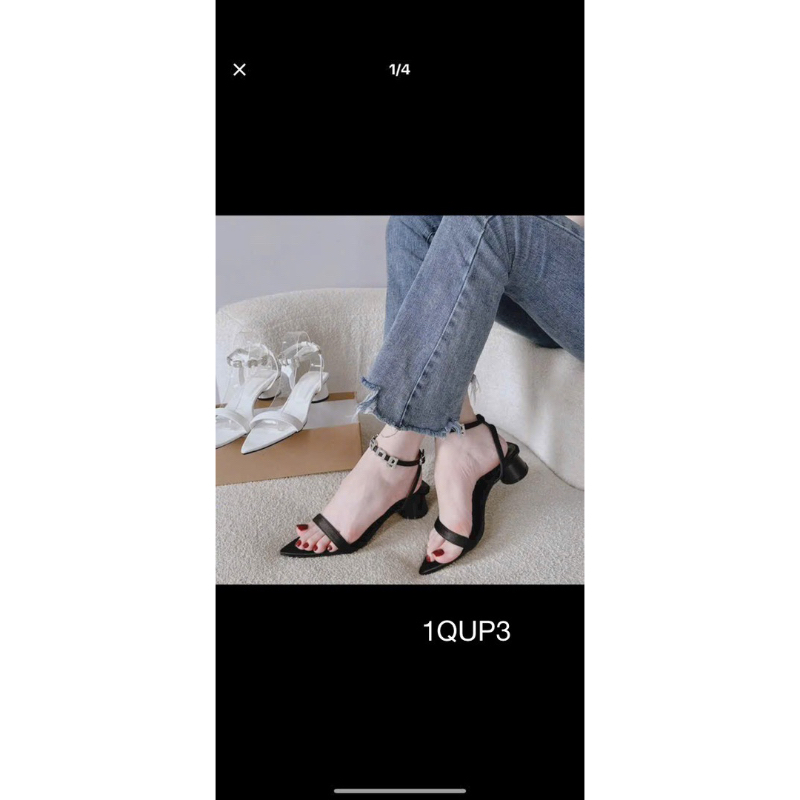 Sandal Gót Tròn Mũi Nhọn Khoá Wang Sang Đẹp