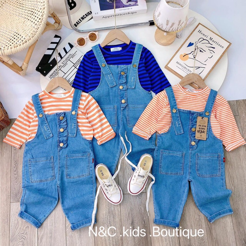 Yếm jean quần dài cho bé gái