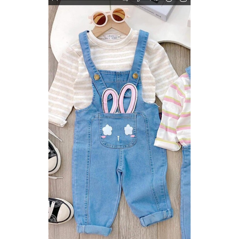 Yếm jean quần dài cho bé gái