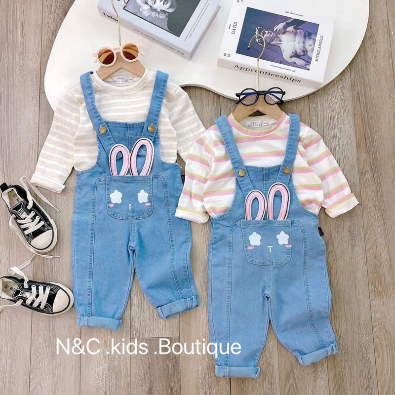 Yếm jean quần dài cho bé gái