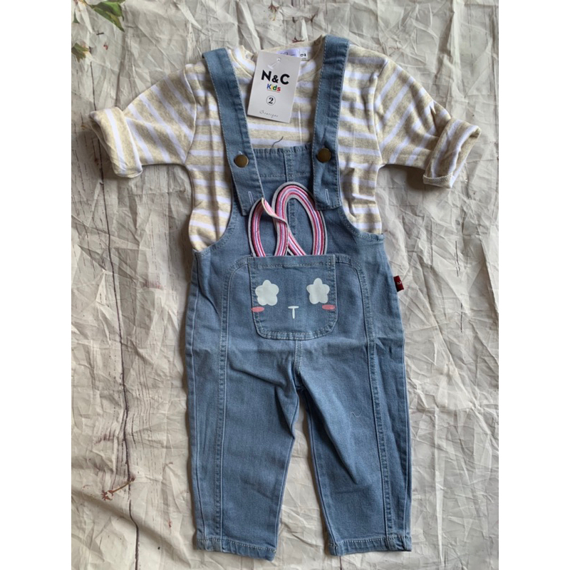 Yếm jean quần dài cho bé gái