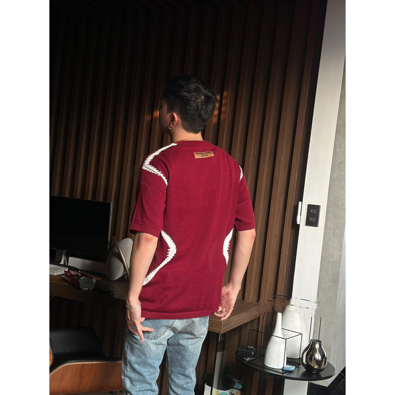 Áo phông len - Louis Vuitton - LV đỏ đô new SS2023