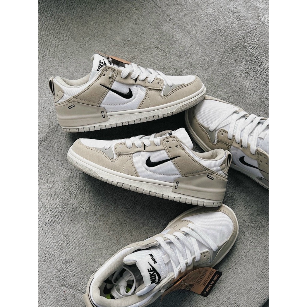 Giày Sneaker Sb Dunk Low Disrupt 2 Pale Ivory Black, Giày_Nike SB Dunk Low Black While Sb Dunk Low Kem móc đen hot 2023