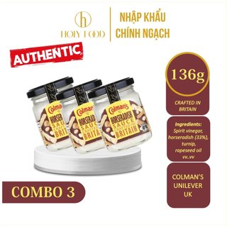 (COMBO 3 HỦ GIÁ SỐC ) Sốt cải ngựa Horseradish Sauce - Colman's Horseradish Sauce 136g