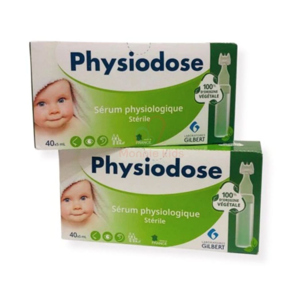 Nước muối sinh lý cho bé Physiodose Vegetale 40x5ml, muối vệ sinh tai mắt mũi - Monnie Kids