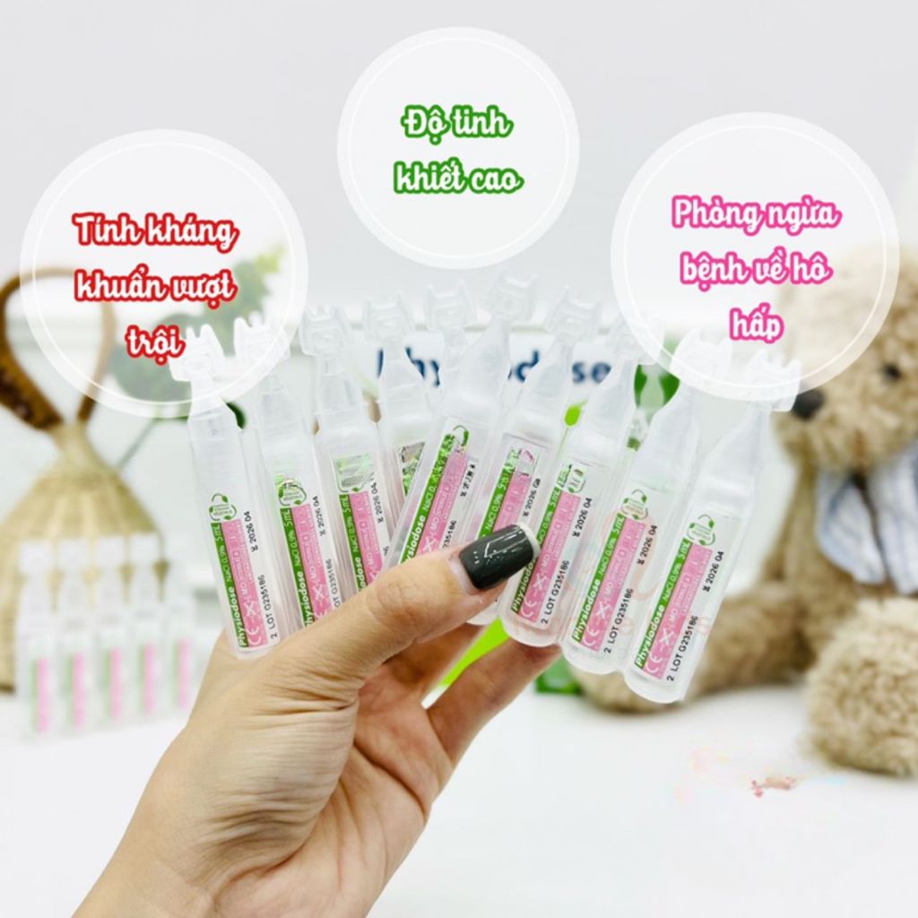 Nước muối sinh lý cho bé Physiodose Vegetale 40x5ml, muối vệ sinh tai mắt mũi - Monnie Kids