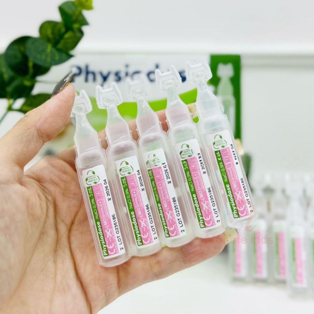 Nước muối sinh lý cho bé Physiodose Vegetale 40x5ml, muối vệ sinh tai mắt mũi - Monnie Kids