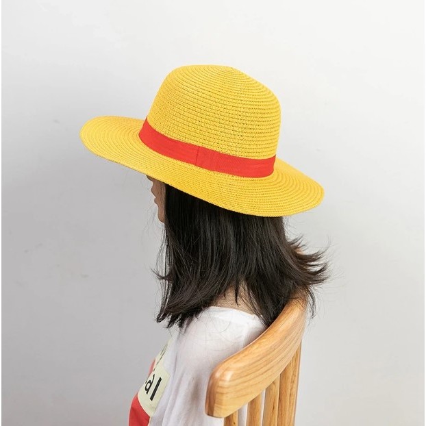 Mũ rơm hải tặc Lufy cói hoá trang nhân vật hoạt hình phim One Piece cho cả trẻ em và người lớn