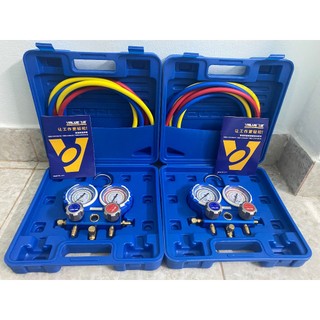 Đồng hồ nạp gas đo áp suất khí lạnh R22 - R410 hàng chính hãng VALUE full hộp kèm dây