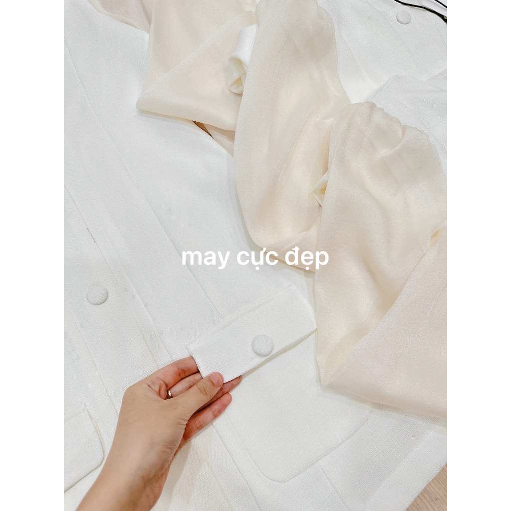 Váy weet li-en phối tơ cúc bọc