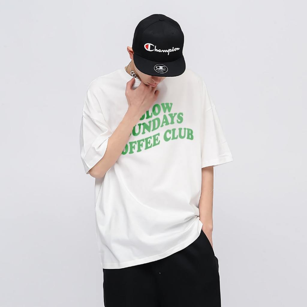 Áo thun form rộng tay lỡ vải cotton mềm mịn thoáng mát phong cách Hàn Quốc basic đơn giản Slow Sundays