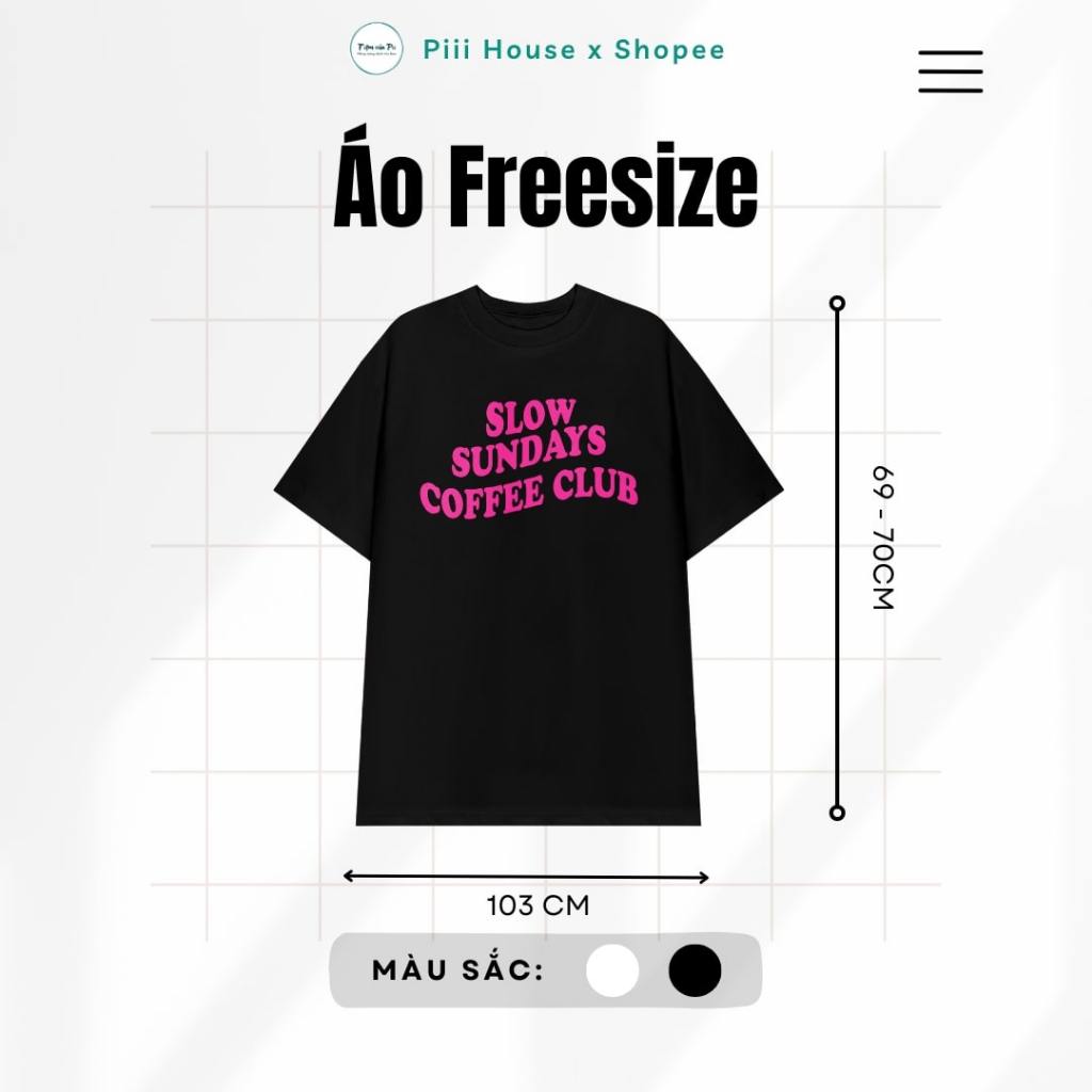 Áo thun form rộng tay lỡ vải cotton mềm mịn thoáng mát phong cách Hàn Quốc basic đơn giản Slow Sundays