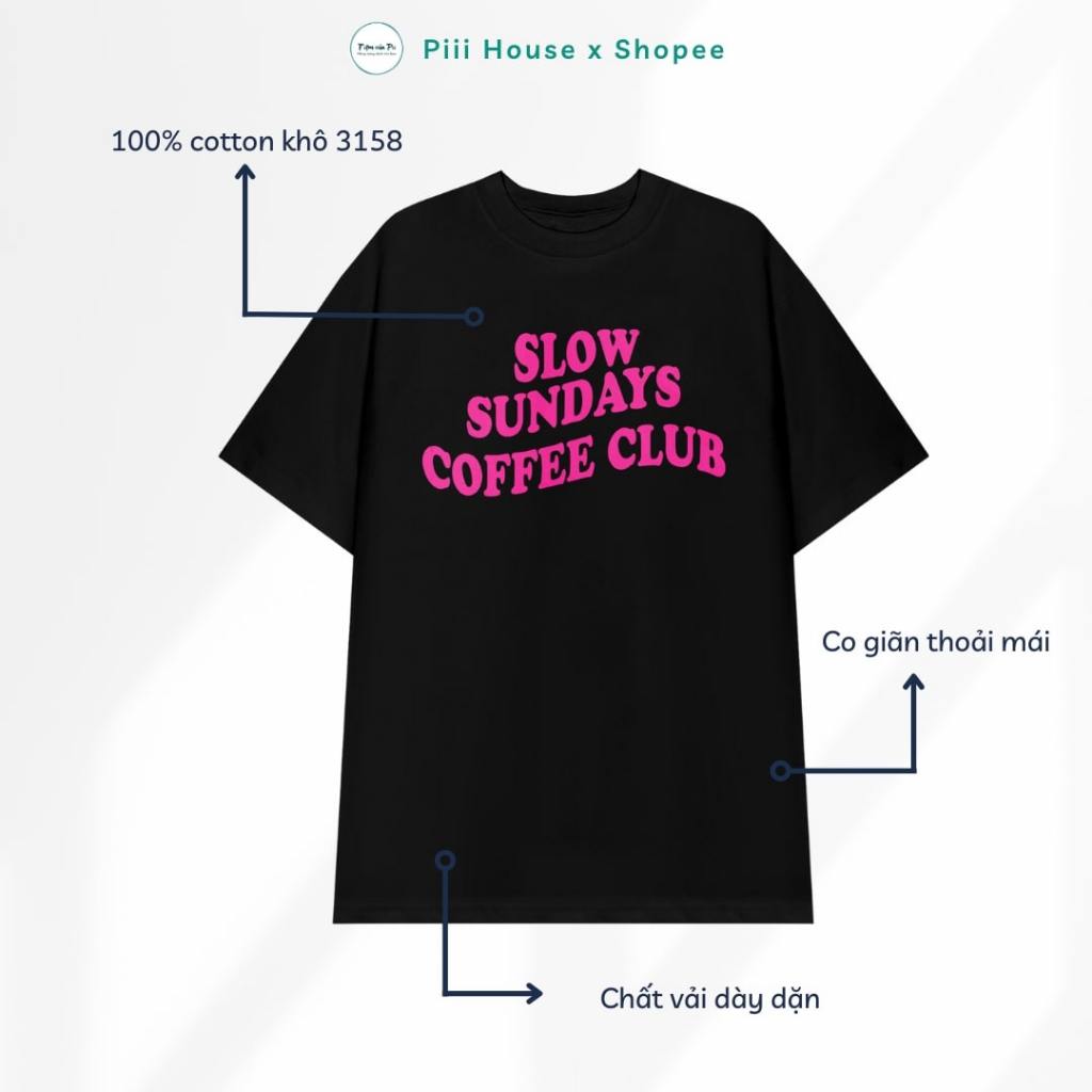 Áo thun form rộng tay lỡ vải cotton mềm mịn thoáng mát phong cách Hàn Quốc basic đơn giản Slow Sundays