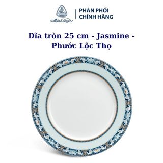 Dĩa tròn 25 cm jasmine phước lộc thọ - gốm sứ cao cấp minh long i