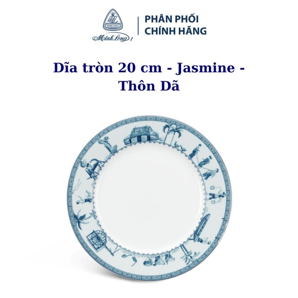 Dĩa tròn 20 cm Jasmine Thôn Dã - Gốm sứ cao cấp Minh Long I