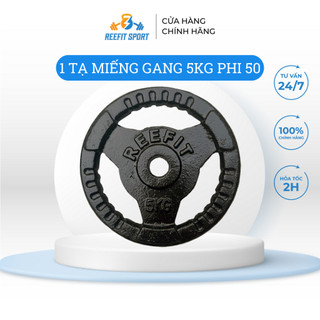 Tạ miếng tạ bánh gang 3 lỗ Reefit màu đen 5kg phi 50