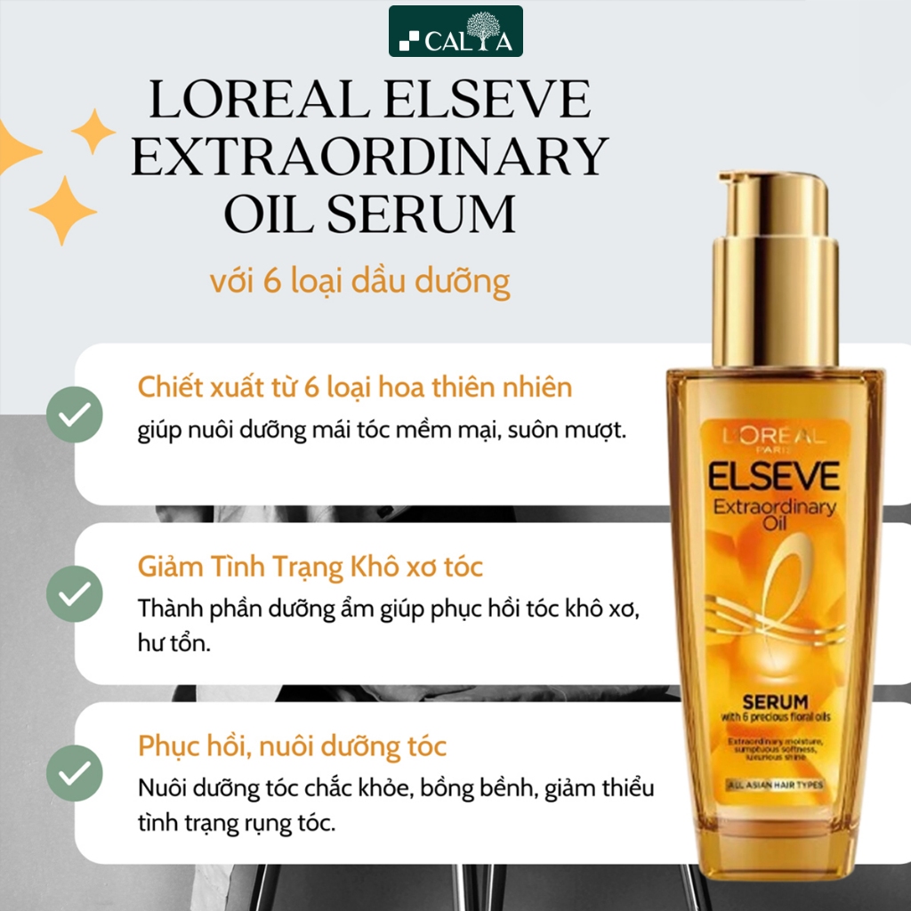 Tinh Chất Dưỡng Tóc L'Oreal Giúp Tóc Suôn Mượt, Bồng Bềnh, Phục Hồi Hư Tổn - Loreal Elseve Extraordinary Oil 30ml/100ml