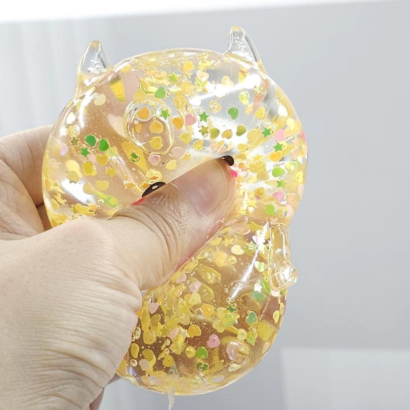 Đồ chơi nắn bóp đàn hồi siêu chậm Squishy trong suốt hình Gấu lấp lánh dễ thương - Đồ chơi giải nén giảm stress