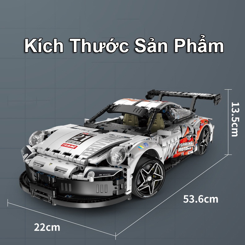 Đồ Chơi Lắp Ráp Kiểu Lego Điều Khiển Từ Xa RC Technic 2in1 Siêu Xe Porsche 911 Biến Hình Máy Bay Chiến Đấu 1861 PCS