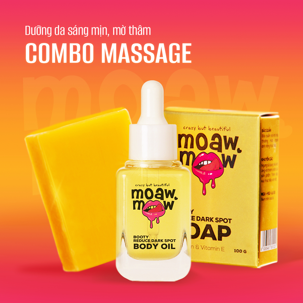 COMBO Dưỡng sáng vòng 3 giảm thâm mụn, làm sáng da mờ thâm mông nách, khuỷu tay, da mịn màng tự tin MOAWMOAW (bộ)