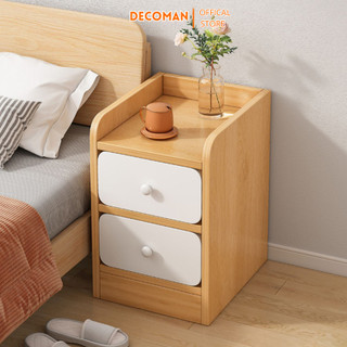 Tủ tab kê đầu giường có 2 ngăn kéo, kệ để đồ trang điểm, sách vở...trang trí phòng bằng gỗ phủ melamin DECOMAN - D41