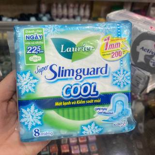 Băng vệ sinh Laurier Super Slimguard Cool siêu siêu mỏng có cánh 8 miếng