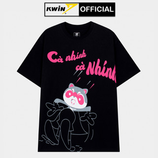 Áo thun form rộng unisex local brand INSIDEMEN in hình gấu mèo phông ulzzang nam nữ cổ tròn ITS077S3