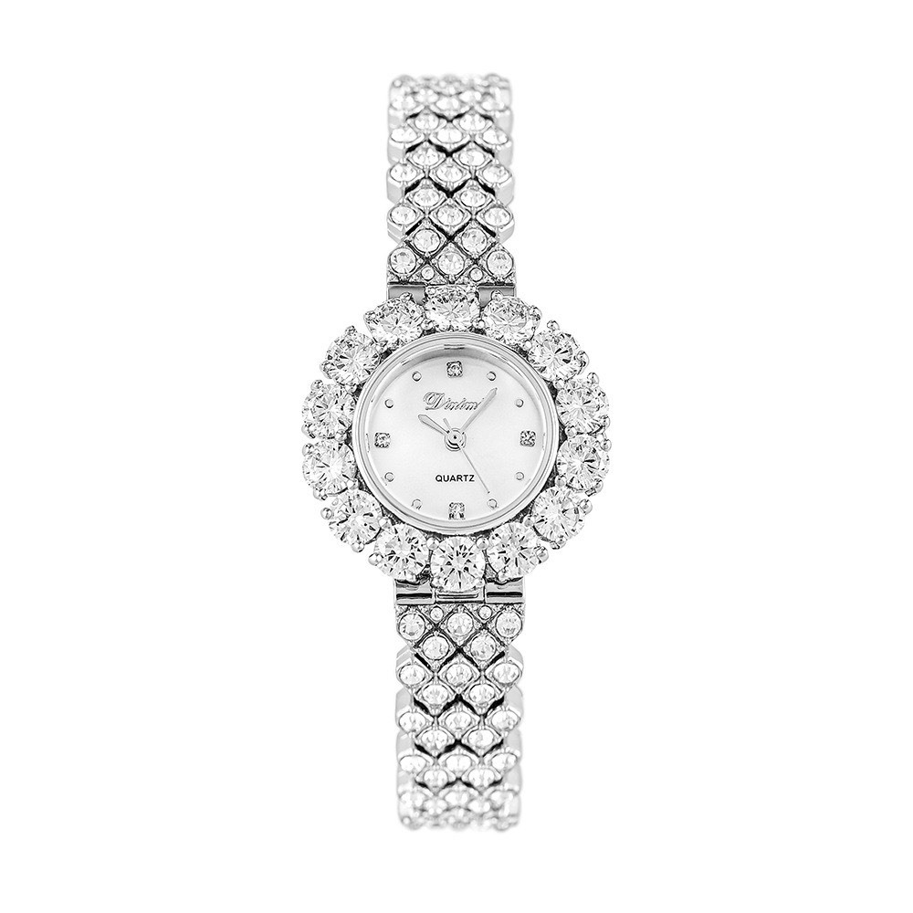 Đồng hồ nữ chính hãng đeo tay thời trang, đồng hồ nữ dây kim loại mặt tròn đính đá sang chảnh DINIMI 8245 - BH 6 tháng