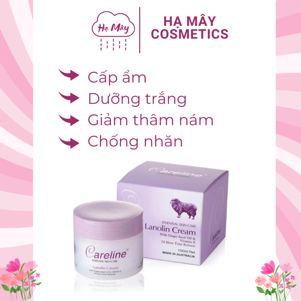 Kem Dưỡng Da Mỡ Cừu và Nhau Thai Cừu Giúp Dưỡng Ẩm Và Ngăn Ngừa Nếp Nhăn CARELINE Cream 100ml (ÚC)