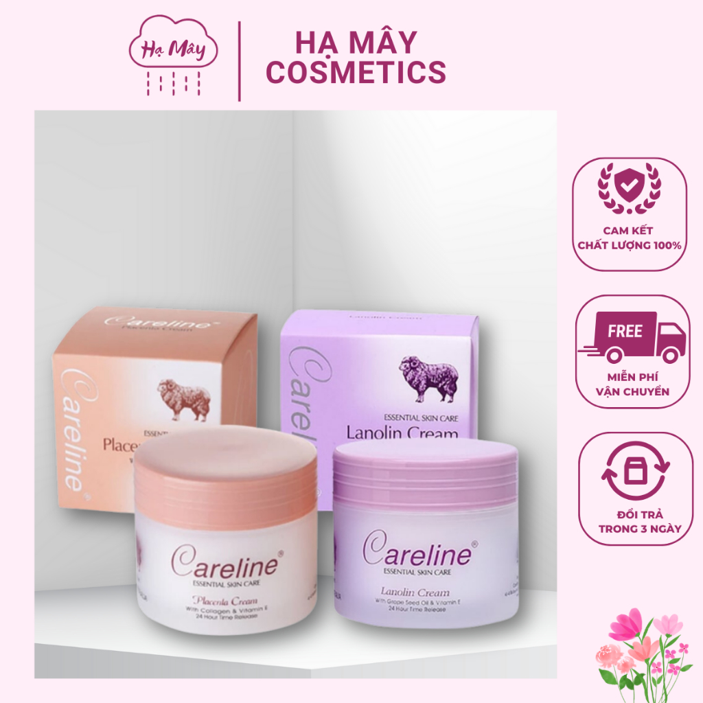 Kem Dưỡng Da Mỡ Cừu và Nhau Thai Cừu Giúp Dưỡng Ẩm Và Ngăn Ngừa Nếp Nhăn CARELINE Cream 100ml (ÚC)