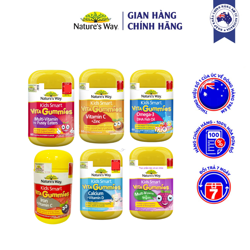 Kẹo Dẻo Vi Chất Nature s Way Vita Gummies Chính Hãng Từ Úc Bổ Sung Vitamin