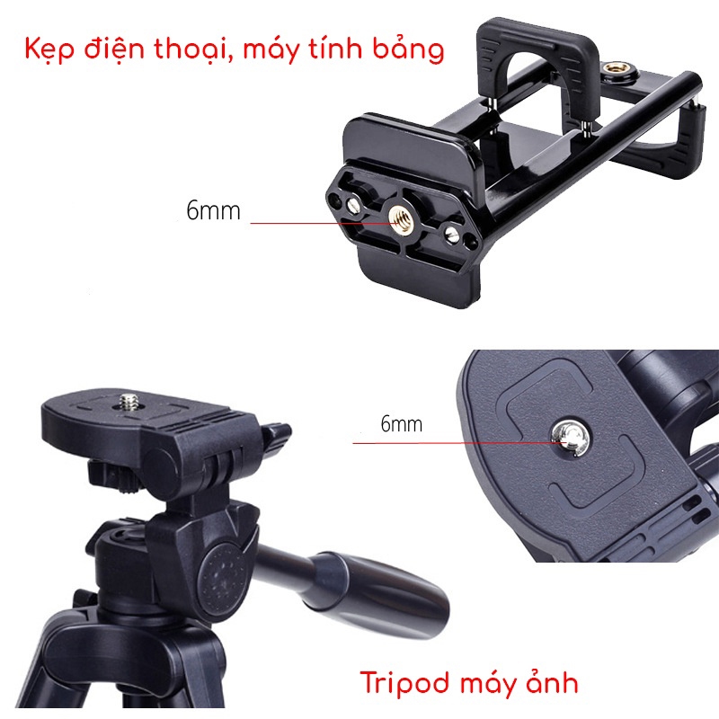 Kẹp điện thoại, máy tính bảng gắn chân tripod chân đa năng ren chuẩn 1/4 inch  Phukiengiauudai