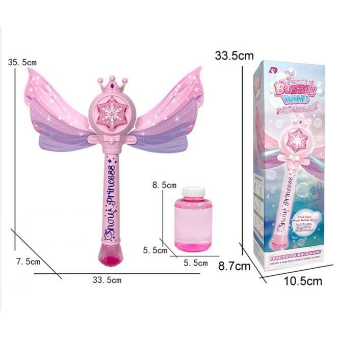 Gậy Thổi Bong Bóng Xà Phòng Tự Động Elsa Snow Princess Có Đèn Và Nhạc,An Toàn Không Gây Hại.Đồ Chơi Thông Minh Cho Bé