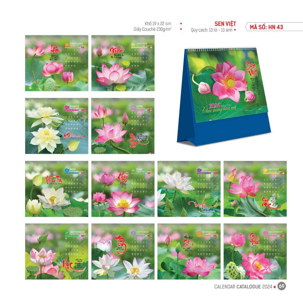 Lịch Bàn 2024 -Sen Việt - 2021000001100