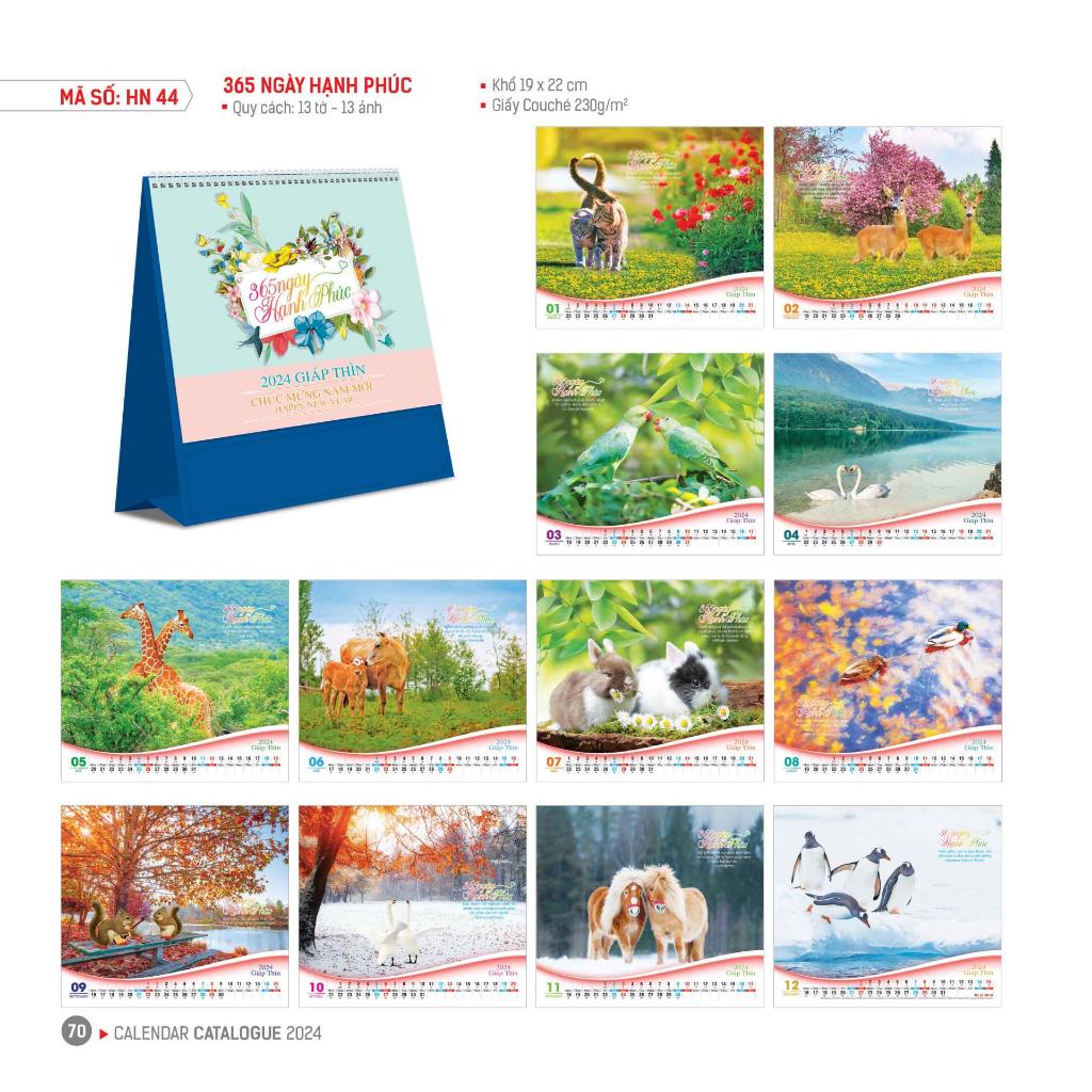 Lịch Bàn 2024 - 365 Ngày Hạnh Phúc - 2021000000201