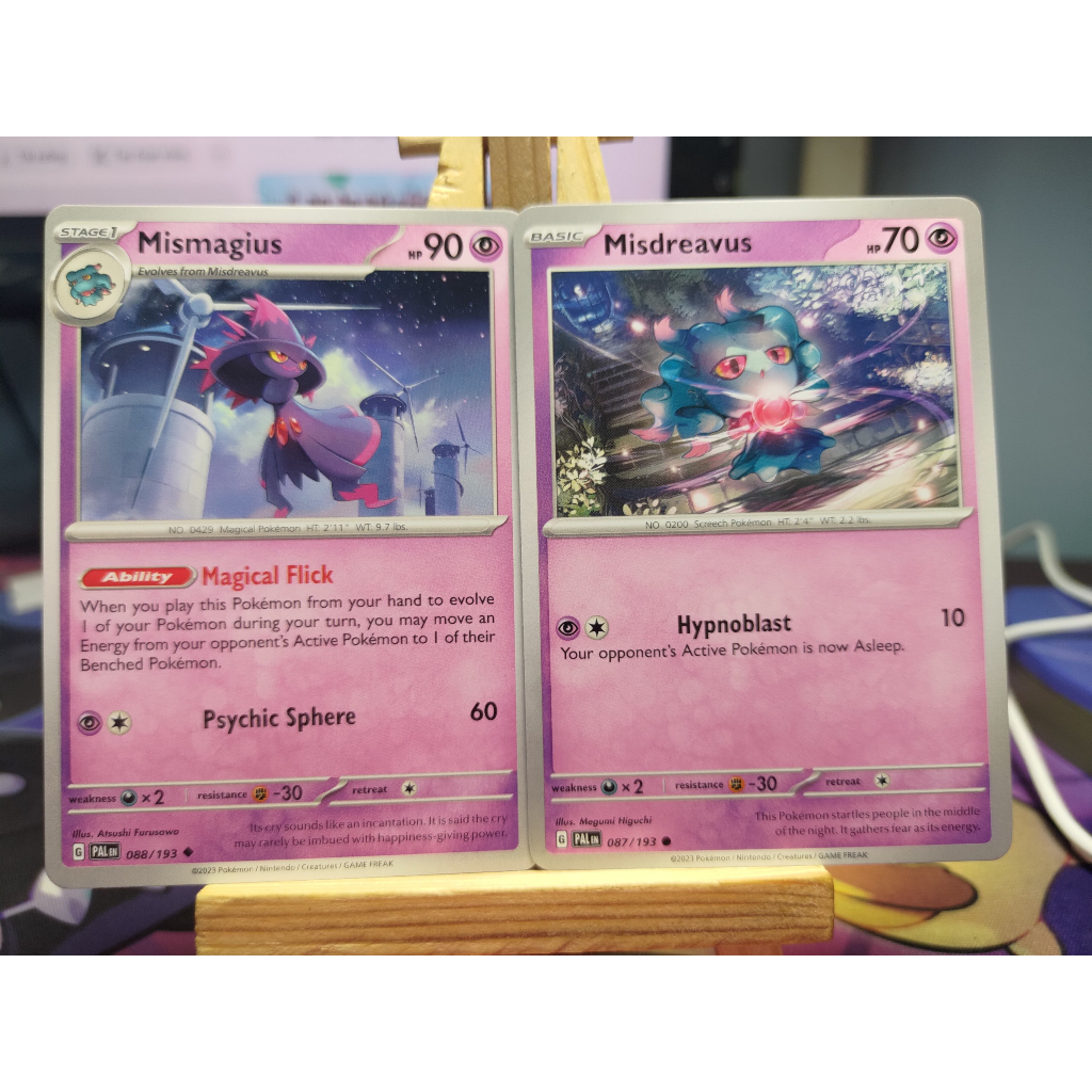 Combo 2 Thẻ Pokemon 2 Cấp tiến hóa của Mismagius - PALEN