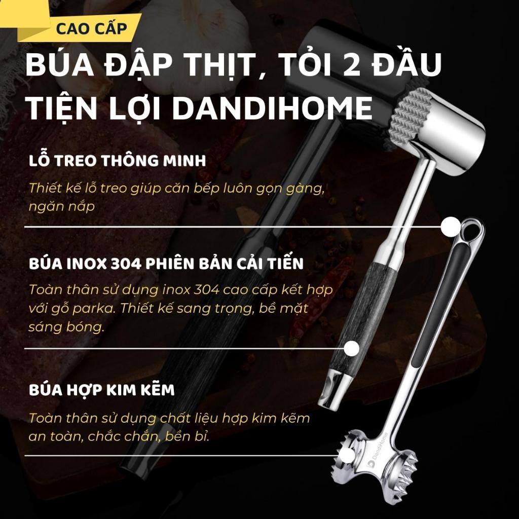 Búa đập thịt, tỏi, gừng, xả ... đa năng DandiHome có lỗ treo tiện lợi, cao cấp-Tiêu chuẩn châu Âu