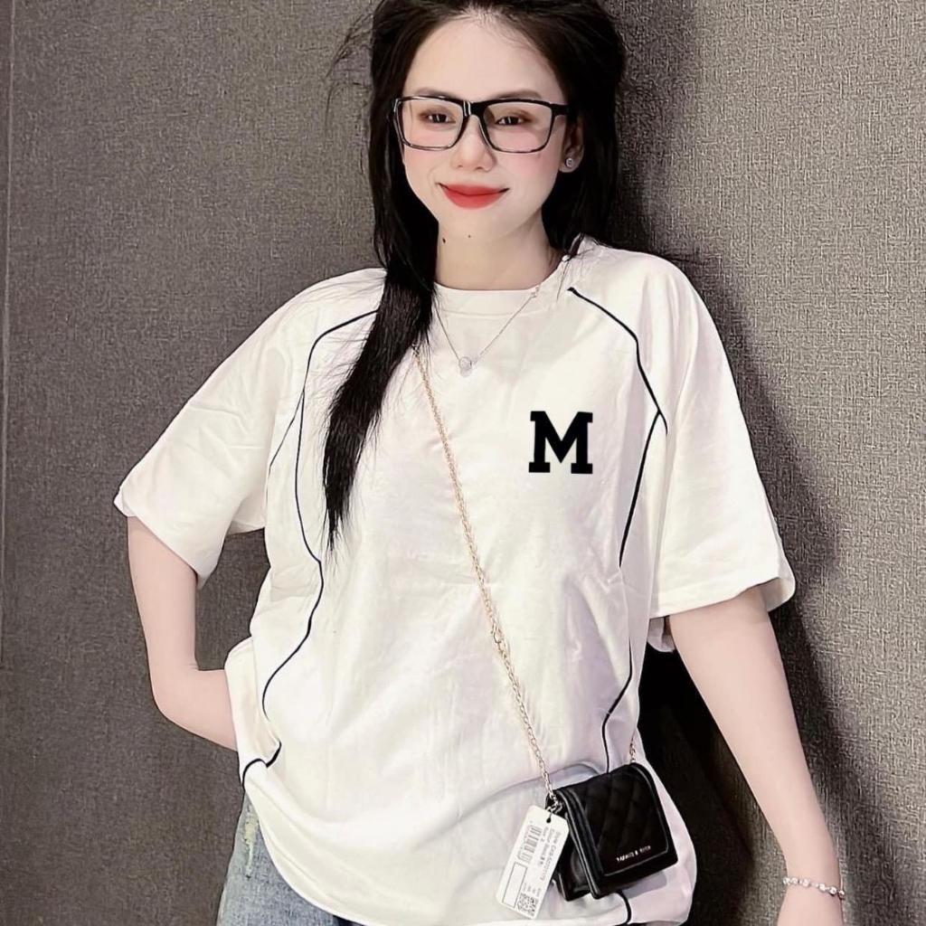 Áo thun cotton 3158 - Viền Chạy Nổi , Chữ M , Form 40-70Kg Hothit