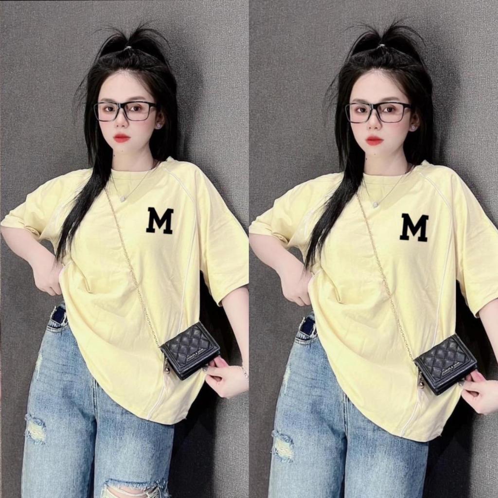 Áo thun cotton 3158 - Viền Chạy Nổi , Chữ M , Form 40-70Kg Hothit