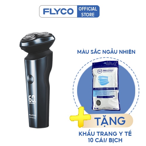 Máy Cạo Râu Flyco 3 Lưỡi Kép FS165VN Thân Máy Kháng Nước Sạc Nhanh 1 Giờ - Hàng Chính Hãng