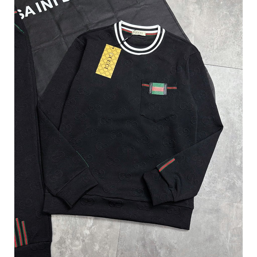 Bộ quần áo nỉ thu đông dài tay nam guici Chất xốp tàu cao cấp dáng thể thao năng động