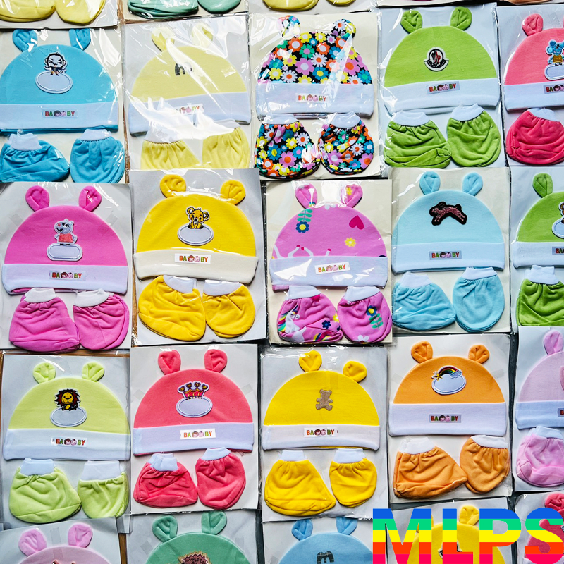 Sét mũ bao tay bao chân 5 MÓN đáng yêu cho bé SM01