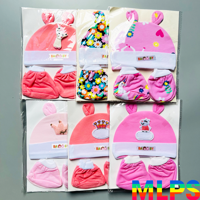 Sét mũ bao tay bao chân 5 MÓN đáng yêu cho bé SM01