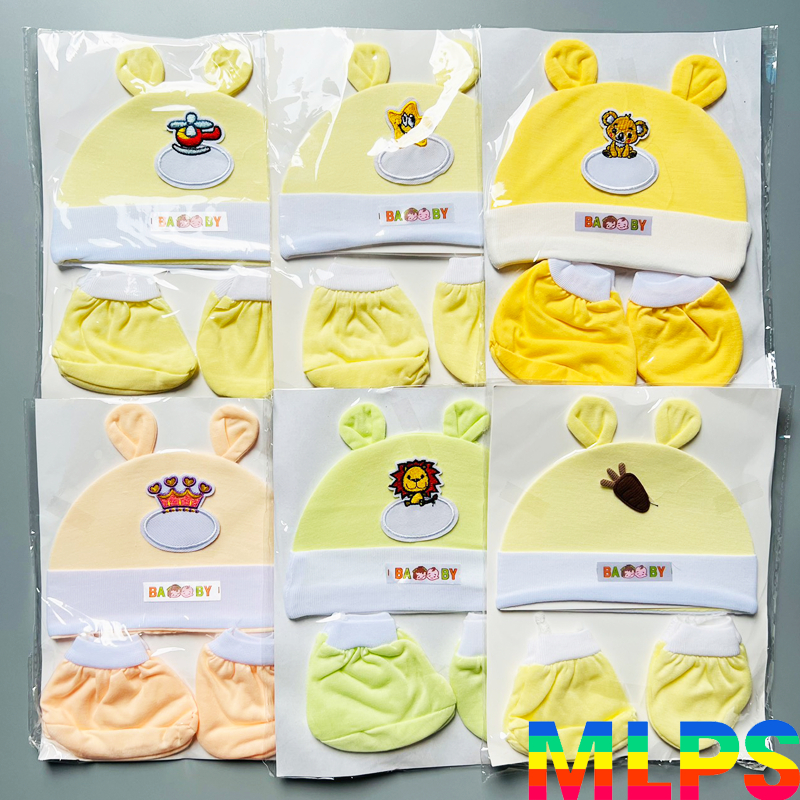 Sét mũ bao tay bao chân 5 MÓN đáng yêu cho bé SM01