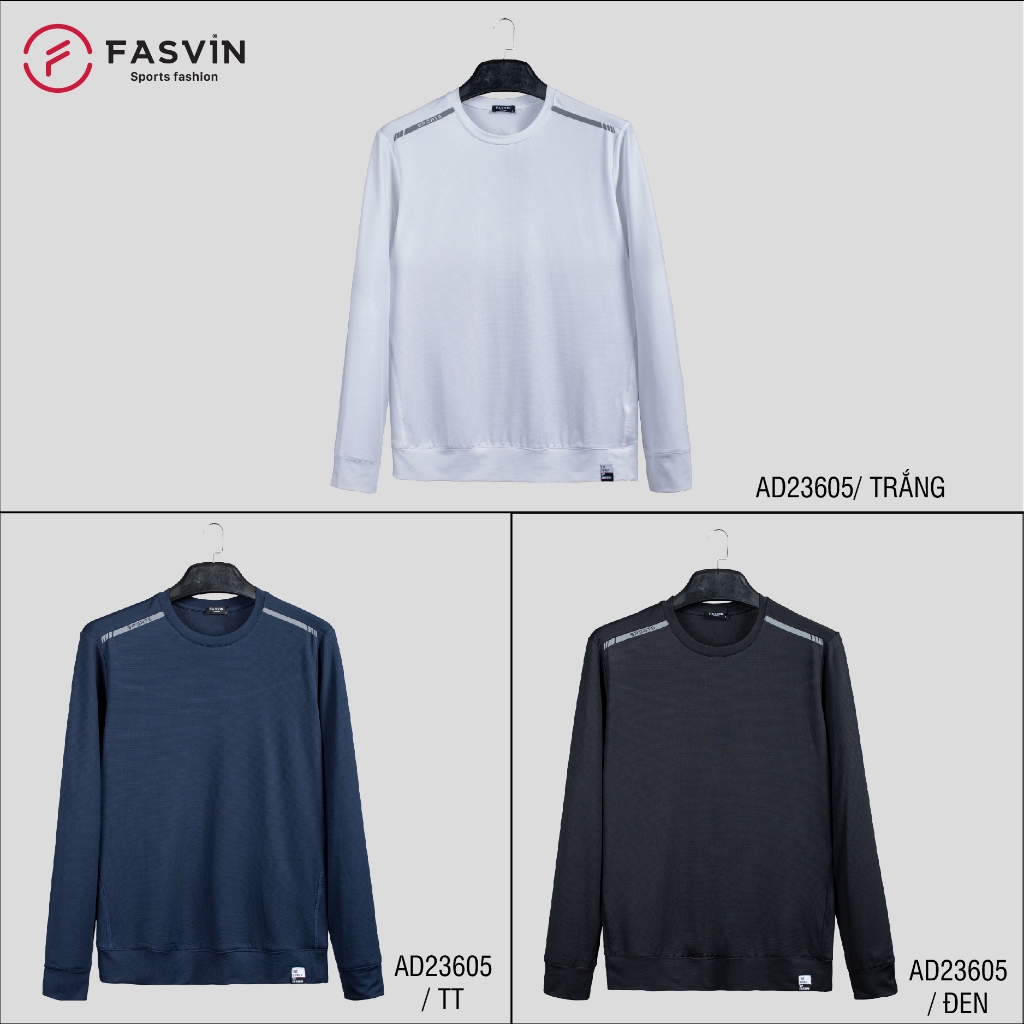 Áo thể thao nam Fasvin AD23605.HN vải Coolmax dài tay nam mềm mại co giãn tốt.