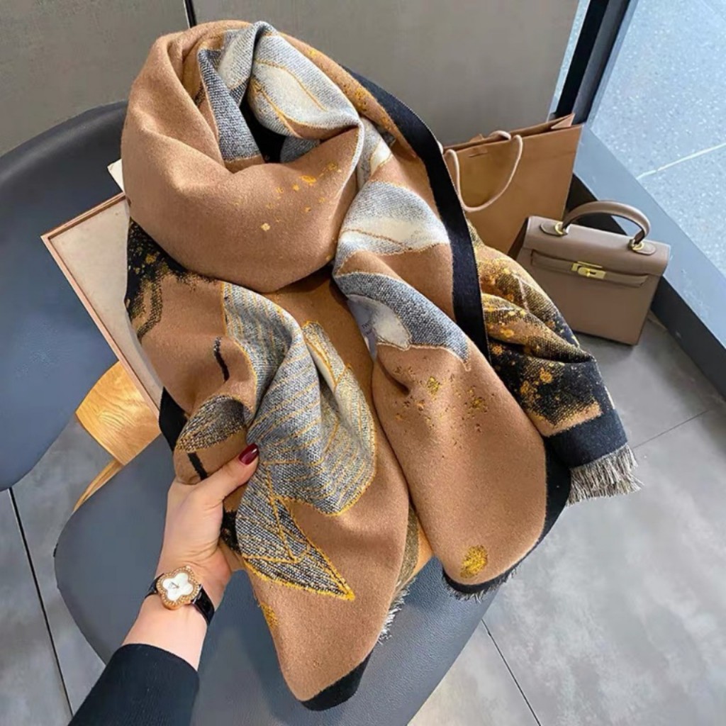 KH19 khăn choàng hoa sen đi chùa 180*65